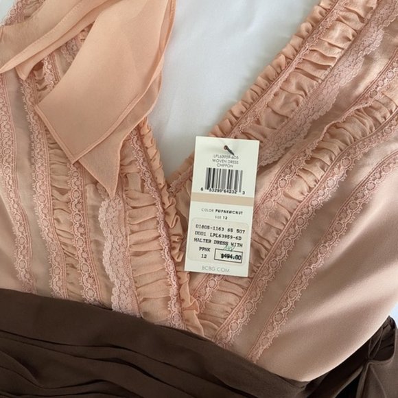 BCBG Max Azria Silk Cocktail Halter Dress - Size 12  - New - Picture 4 of 5